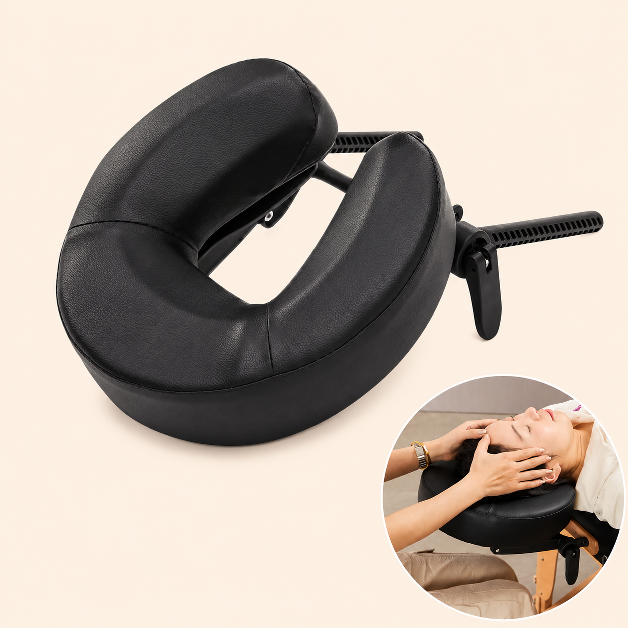 Neck massager headrest in black