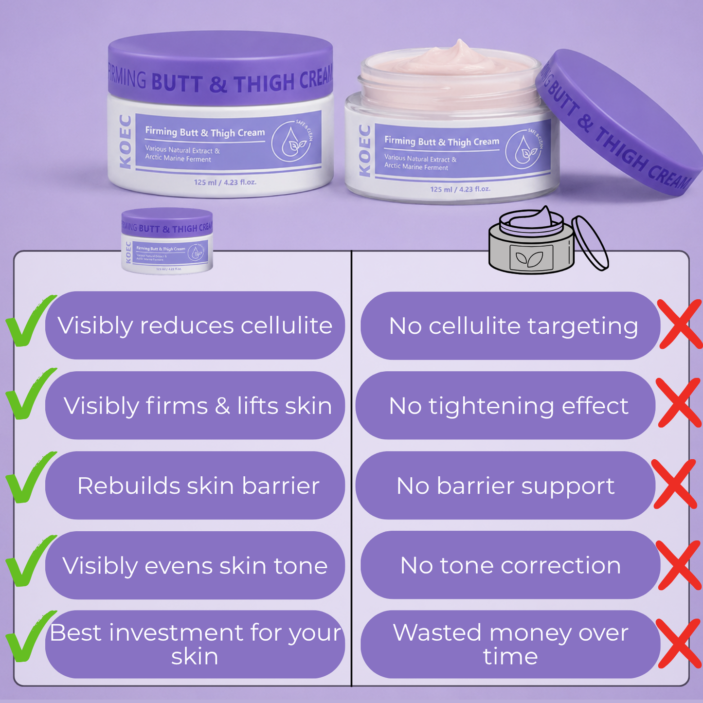 Firming Body Cream for Cellulite – Buttocks & Thighs